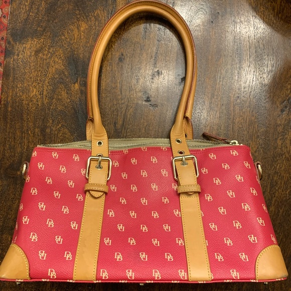 Dooney & Bourke - Vintage Pink Logo Double Handle Handbag - EUC - Picture 7 of 12